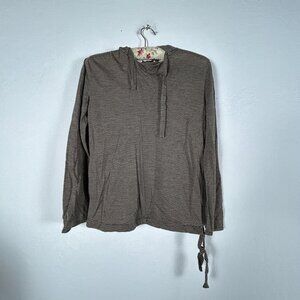 Vintage Franck Olivier Paris Womens Black Ivory Striped Hoodie Size 40 Pullover